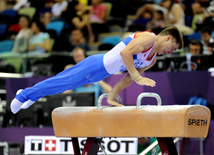 İdman gimnastikası üzrə fərdi çoxnövçülük yarışlarının finalı keçirilir. Bakı, Azərbaycan, 18 iyun 2015